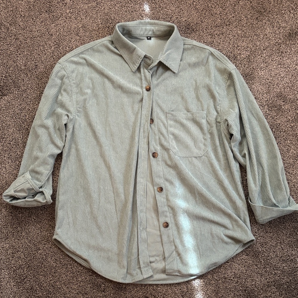 Women's Corduroy Button Shirt With Pocket